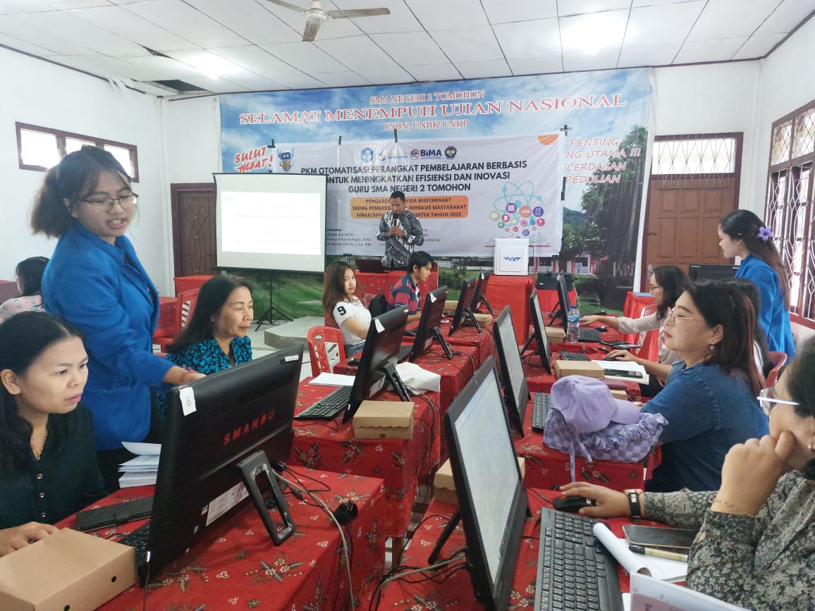 UNIMA Gelar PKM Otomatisasi Perangkat Pembelajaran Berbasis AI di SMA Negeri 2 Tomohon