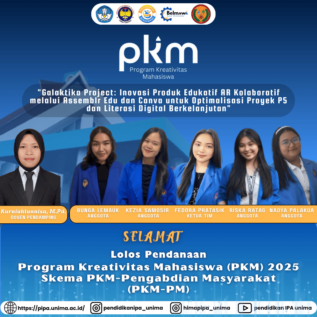Cetak Sejarah, Jurusan Pendidikan IPA UNIMA Raih Pendanaan PKM pada Pengajuan Perdana